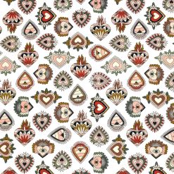 Layered Hearts On White Super Snuggle Flannel Fabric