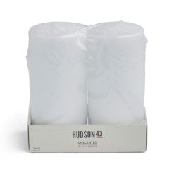 3 x 6 White Unscented Pillar Candles 2pk by Hudson 43