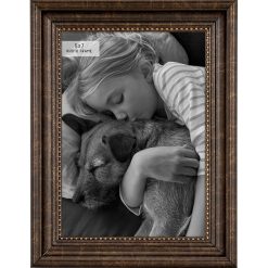 MCS 5 x 7 Espresso   Gold Beaded Scoop Tabletop Picture Frame