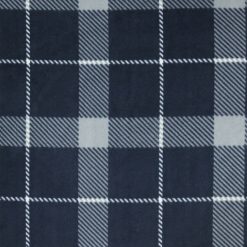 Blue   White Plaid Anti Pill Fleece Fabric