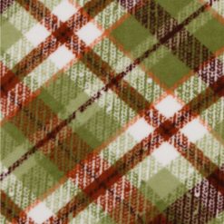 Green   Brown Plaid Anti Pill Fleece Fabric