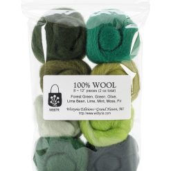 Wistyria Editions .22oz Ultra Fine Needle Felting Roving Wool 8ct