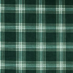 White   Green Plaid Anti Pill Fleece Fabric