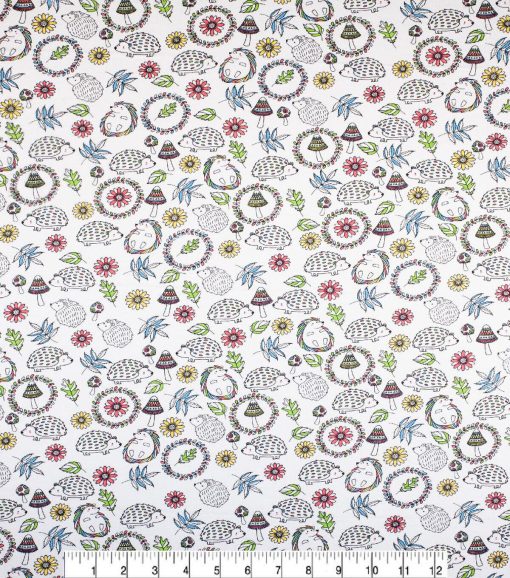 Hedgehogs   Mushrooms Super Snuggle Flannel Fabric - Image 2