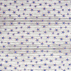 Stars on White Wood Plank Patriotic Cotton Fabric
