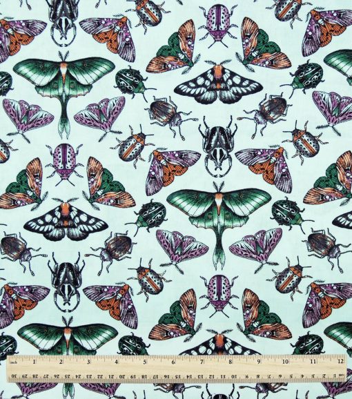 Insects On Blue Novelty Cotton Fabric - Image 2