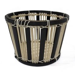 10 Black   White Bamboo Woven Basket by Place   Time