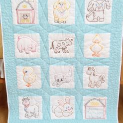 Jack Dempsey 9 Farm Animals Stamped Nursery Quilt Blocks 12ct