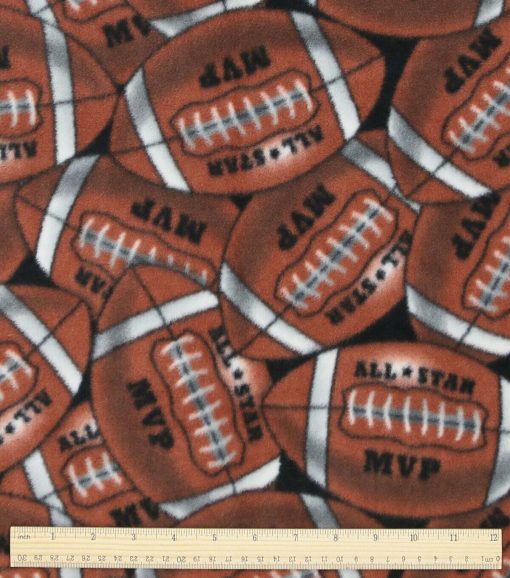 Footballs Anti Pill Fleece Fabric - Image 3