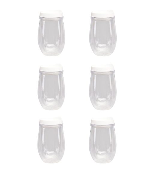 Plastic Wine Tumblers 6 pk   Clear