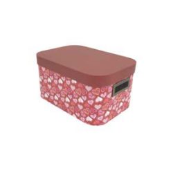 13 Red Hearts Oval Box With Cut Out Handles by Place   Time