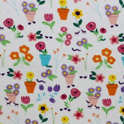 Flower Pots Super Snuggle Flannel Fabric