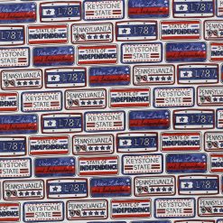 Pennsylvania License Plate State Pride Cotton Fabric