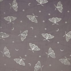 Metallic Butterflies on Purple Pure Plush Fleece Fabric