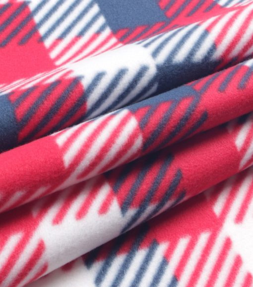 Patriotic Plaid Blizzard Prints Fleece Fabric - Image 2
