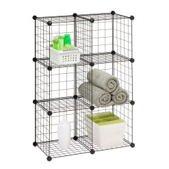 Honey Can Do 29 x 43 Black 6 Cube Modular Storage Organizer
