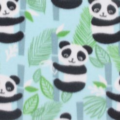 Blizzard Fleece Fabric Panda Aqua