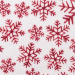 Red Snowflakes on White Anti Pill Fleece Fabric