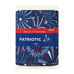 3yd Patriotic Navy Star   Fireworks Precut Cotton Fabric