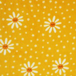 Spring Daisy on Yellow Anti Pill Plush Fleece Fabric by POP!