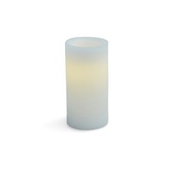 Flameless 3 x6  White Real Wax LED Smooth Pillar Candle