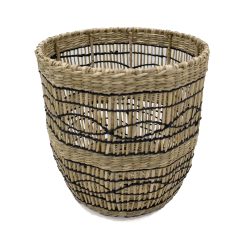 10 Seagrass Basket With Metal Frame by Place   Time