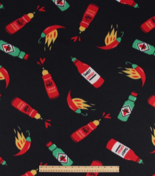 Hot Sauce Blizzard Prints Fleece Fabric - Image 2