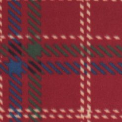 Maroon Dotted Plaid Blizzard Fleece Fabric