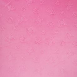 Pink Butterfly Embossed Icon Soft   Minky Fleece Fabric