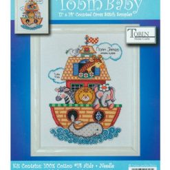 Tobin 11 x 14 Noah s Ark Birth Record Counted Cross Stitch Kit