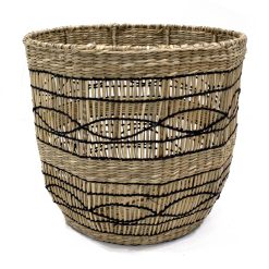 12 Seagrass Basket With Metal Frame by Place   Time