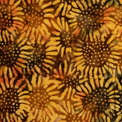 Indonesian Batik Cotton Fabric Sunflower Burst Large