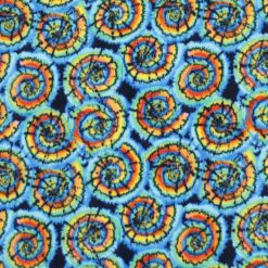 Multicolor Tie Dye Swirls Anti Pill Fleece Fabric