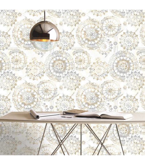 RoomMates Wallpaper Tan   Blue Bohemian - Image 3