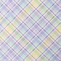 Purple Easter Plaid Easter Cotton Fabric