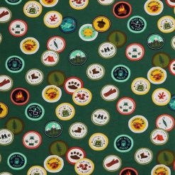Green Scout Badges Super Snuggle Flannel Fabric by POP!