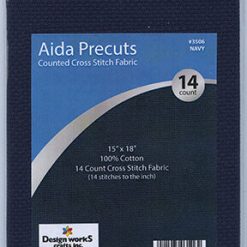 Design Works 15 x 18 Navy Gold Quality Aida Cross Stitch Fabric