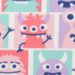 Pink Grid Monsters Blizzard Fleece Fabric