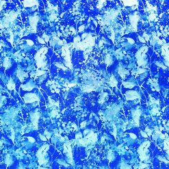 Blue Abstract Watercolor Florals Cotton Fabric by Keepsake Calico