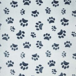 Blue Embossed Paw Prints Sew Lush Fleece Fabric