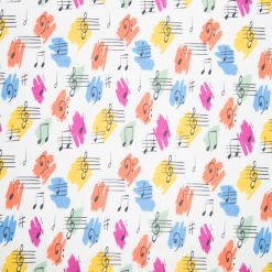 Super Snuggle Multi Color Music Notes Flannel Fabric