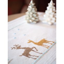 Vervaco 16 x 40 Reindeer Table Runner Stamped Cross Stitch Kit