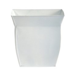 Nearly Natural 8 White Fluted Metal Square Planter