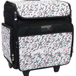 Everything Mary 16 Gray   White Pill Collapsible Rolling Craft Bag
