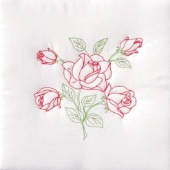 Jack Dempsey Needle Art 18 Long Stem Rose Stamped Quilt Blocks 6pk