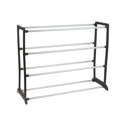 Simplify 24 Black 12 Pair Stackable Shoe Rack