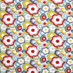 Mod Floral on Green Super Snuggle Flannel Fabric