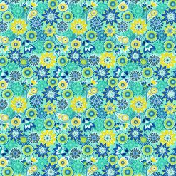 Floral Medallion Aqua Super Snuggle Flannel Fabric
