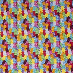 Multicolor Gummy Bears Novelty Cotton Fabric