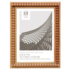 5 x 7 Distress Natural Beaded Tabletop Picture Frame by Place   Time